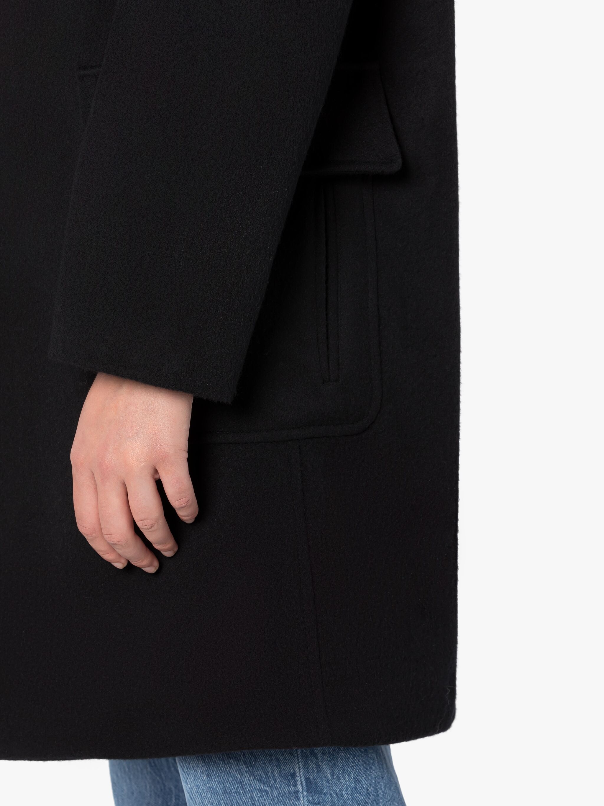 FREDDIE BLACK WOOL & CASHMERE COCOON COAT - 6