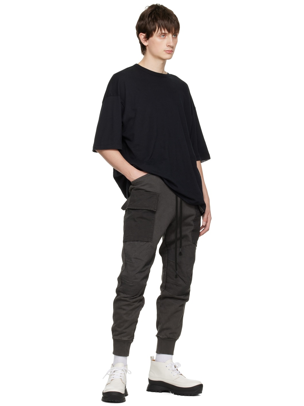 Gray Dyed Cargo Pants - 4