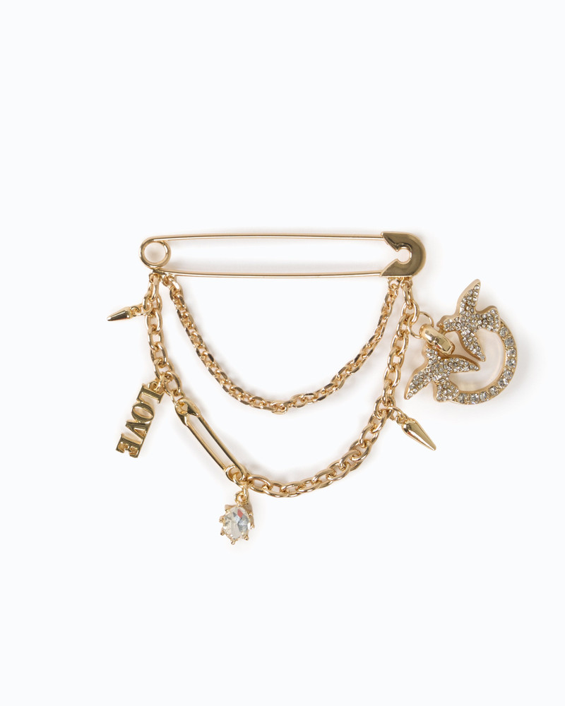 JEWEL BROOCH WITH TWO CHAINS AND CHARM 1
