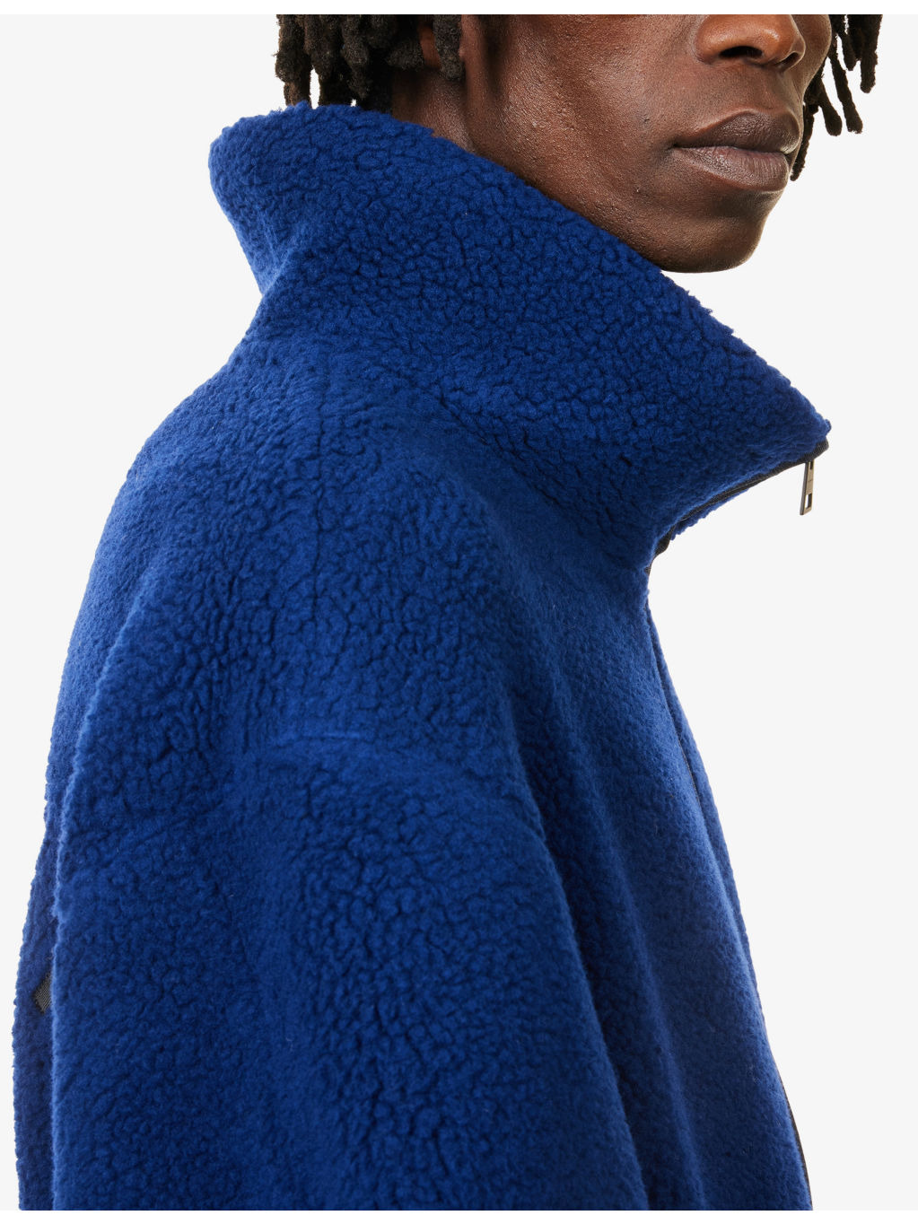 Fleece High-Neck Stretch-Wool Blend Jacket - 5