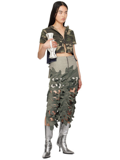 Andersson Bell Khaki & Indigo Camouflage Denim T-Shirt outlook