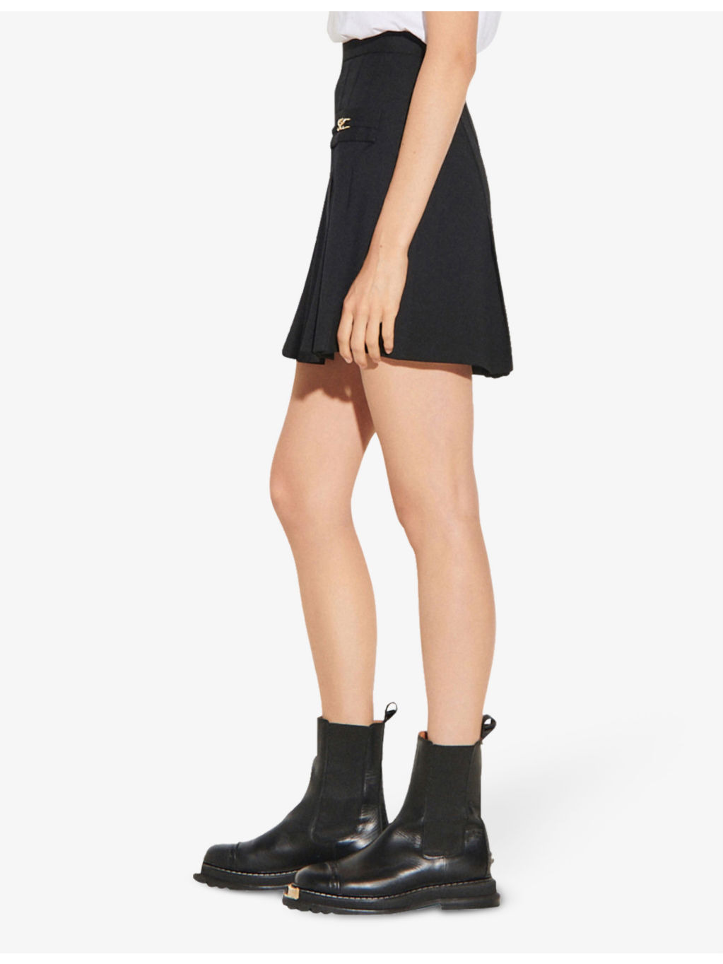 Rebeca embellished wool mini skirt - 4