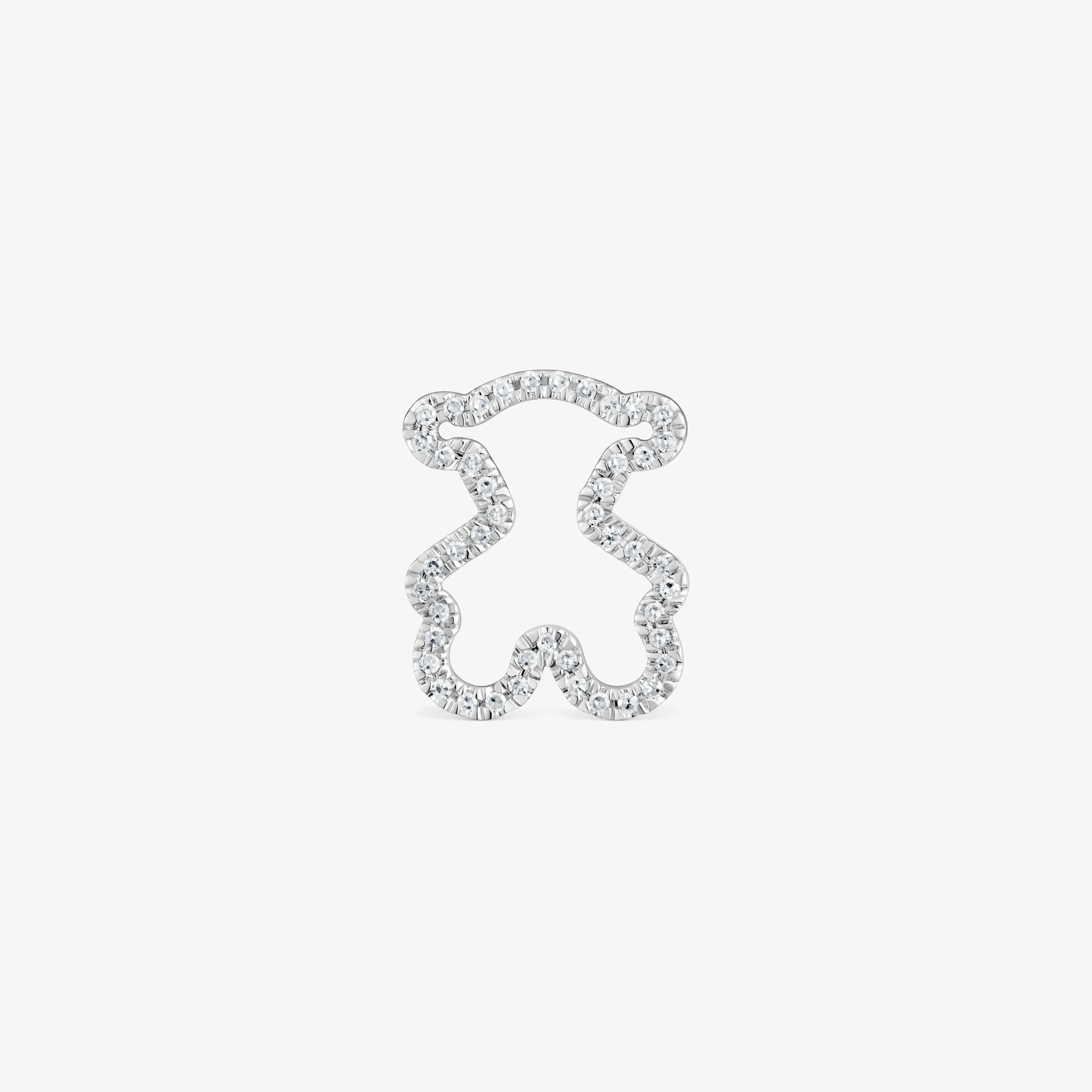 16 mm 18K white gold bear pendant with diamonds Icon Gems - 1