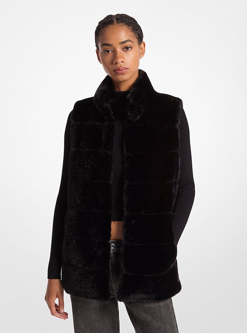 Quilted Faux Fur Vest 1