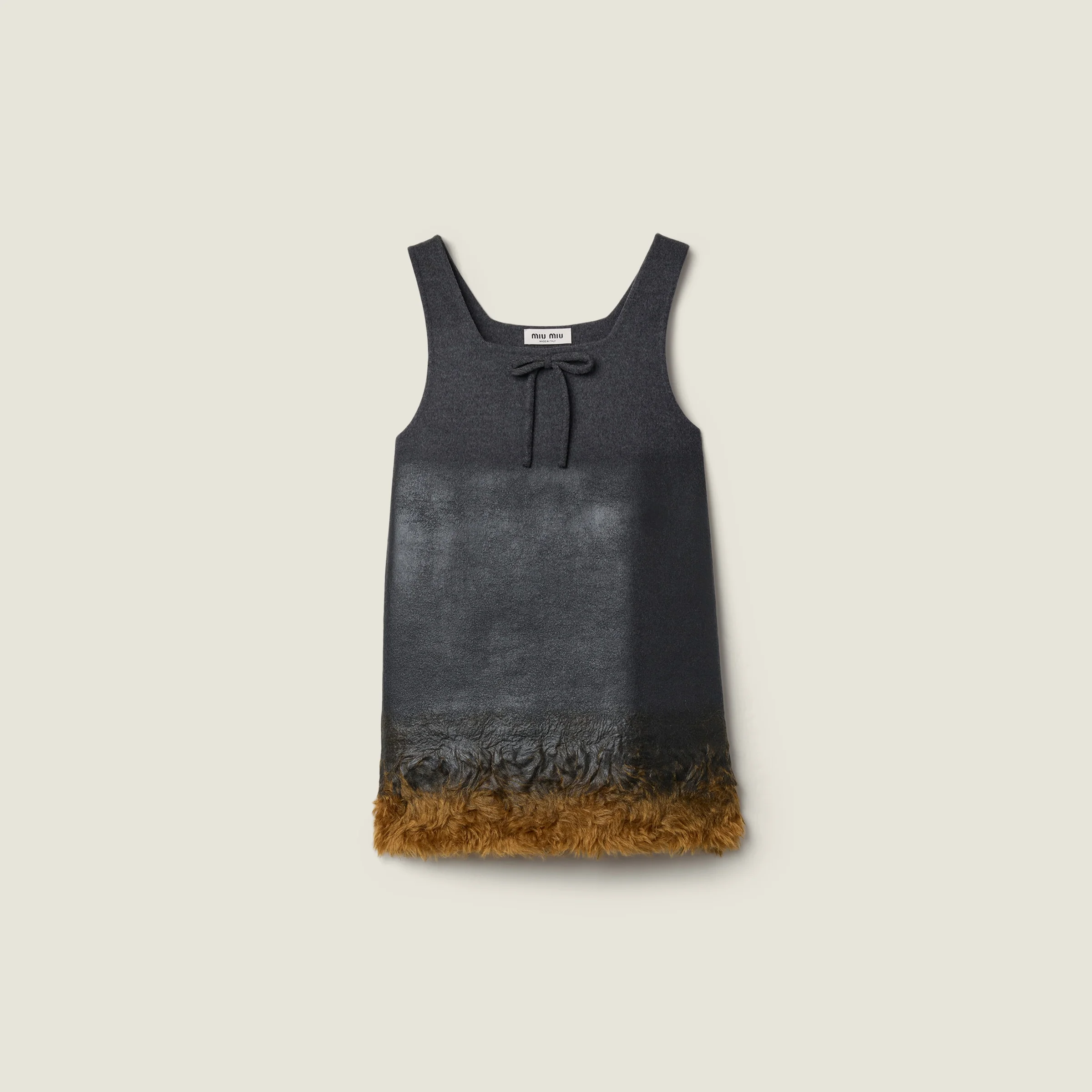 Double wool and shearling dress - 1