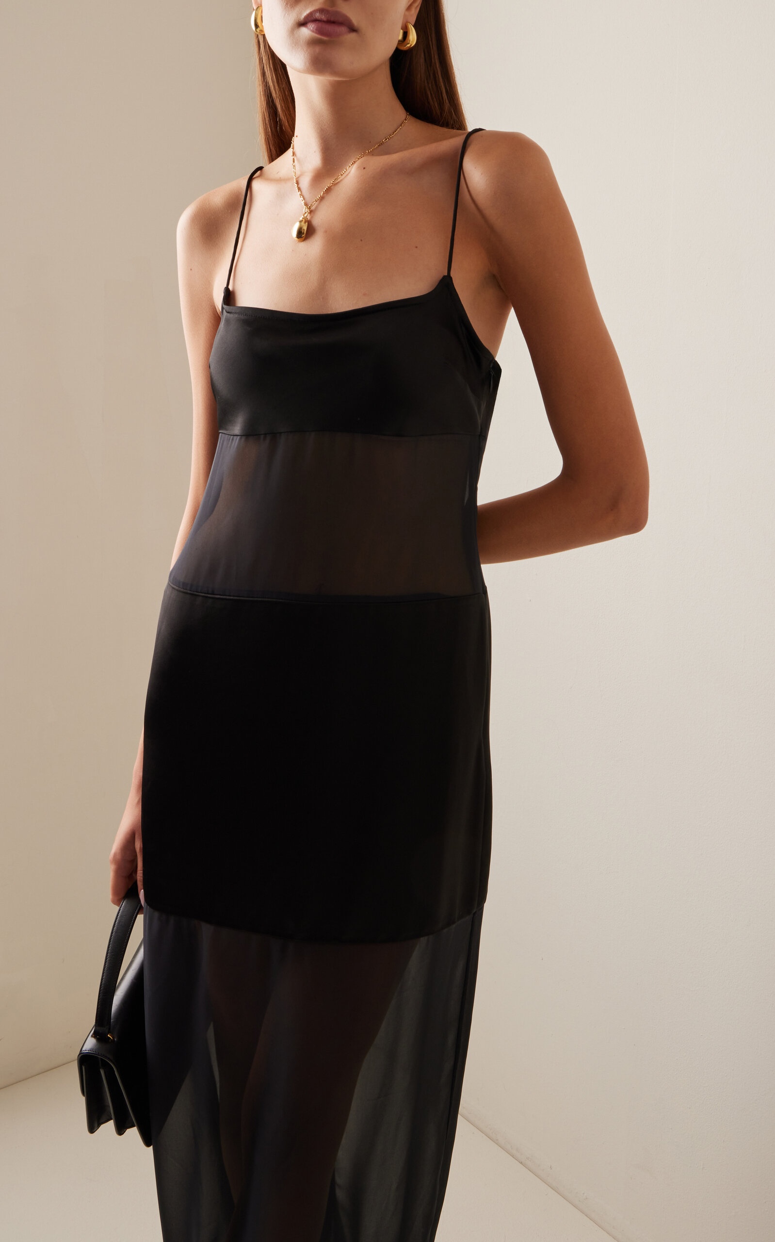 Misty Sheer-Paneled Maxi Dress black - 2