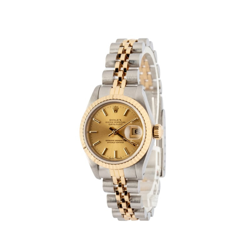 Pre-owned Lady Rolex Datejust 69173 Champagne Dial - 2