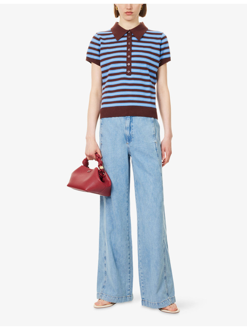 PAIGE Rumi Petite Wide-Leg Cotton-Blend Denim Jeans outlook