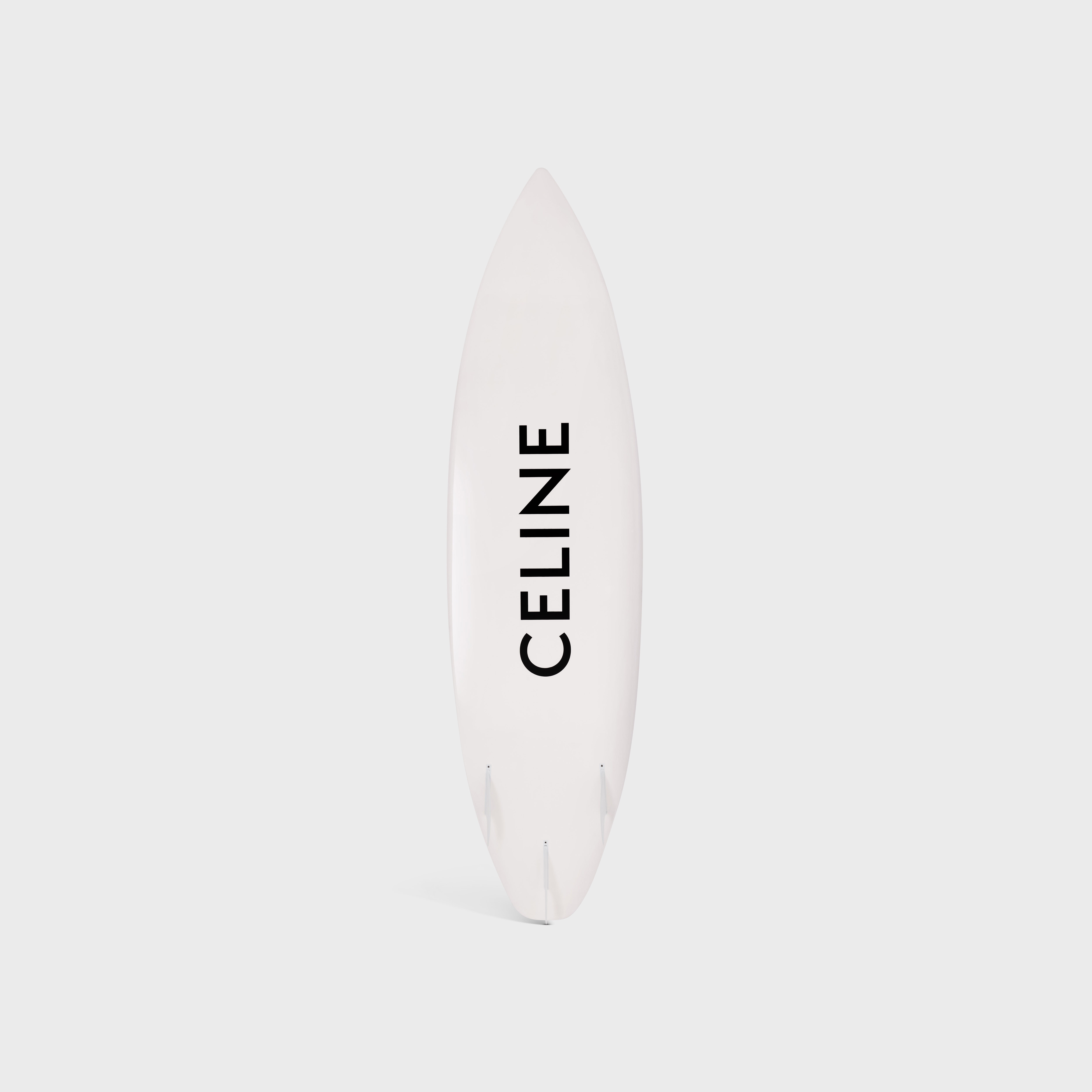 WHITE SHORTBOARD WITH CELINE BLACK LOGO IN RESIN AND FIBERGLASS - 3