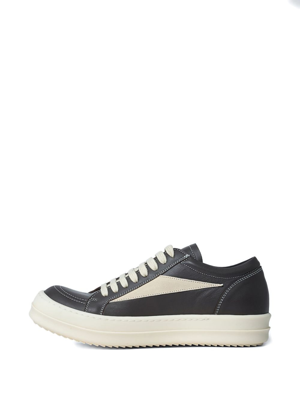 suede panelled lace-up sneakers - 3