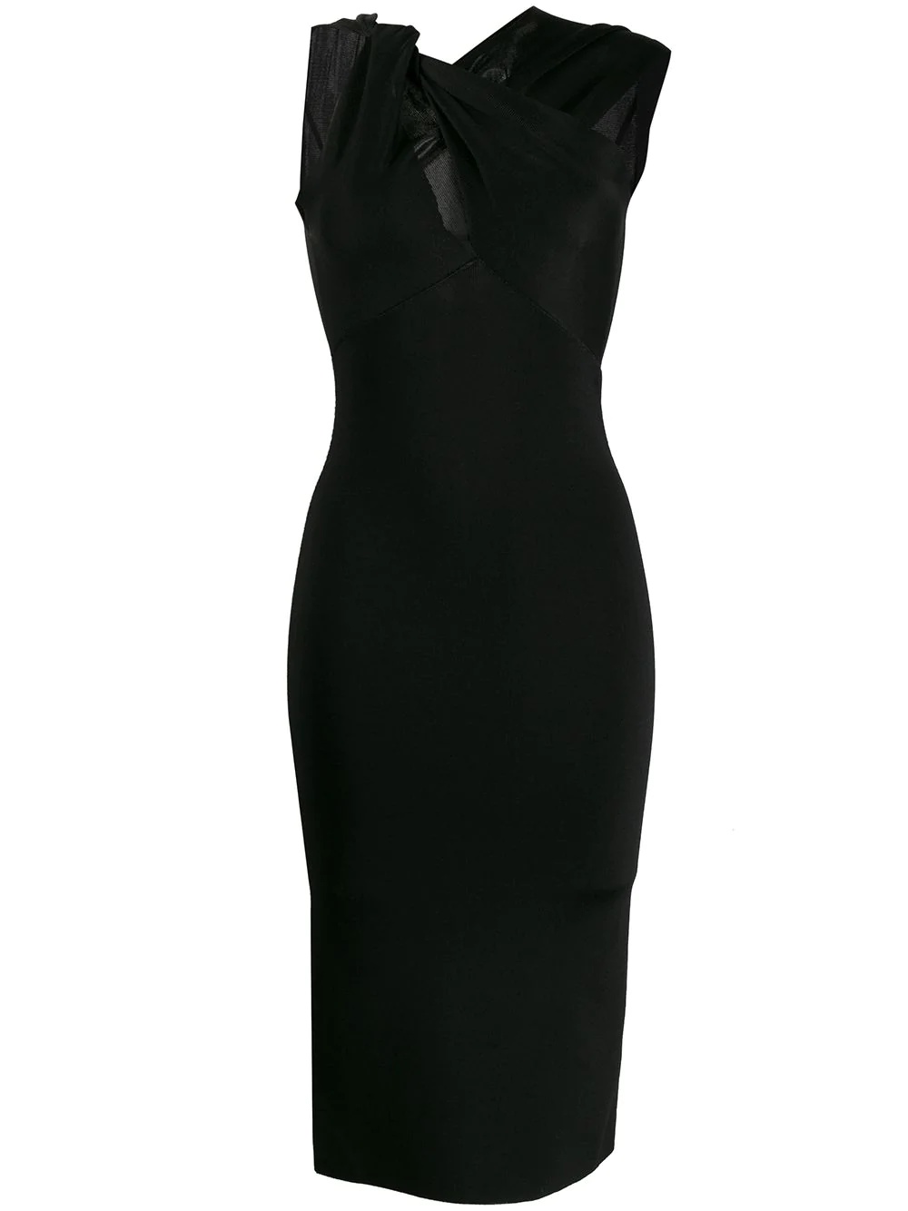 twist-neck fitted dress - 1