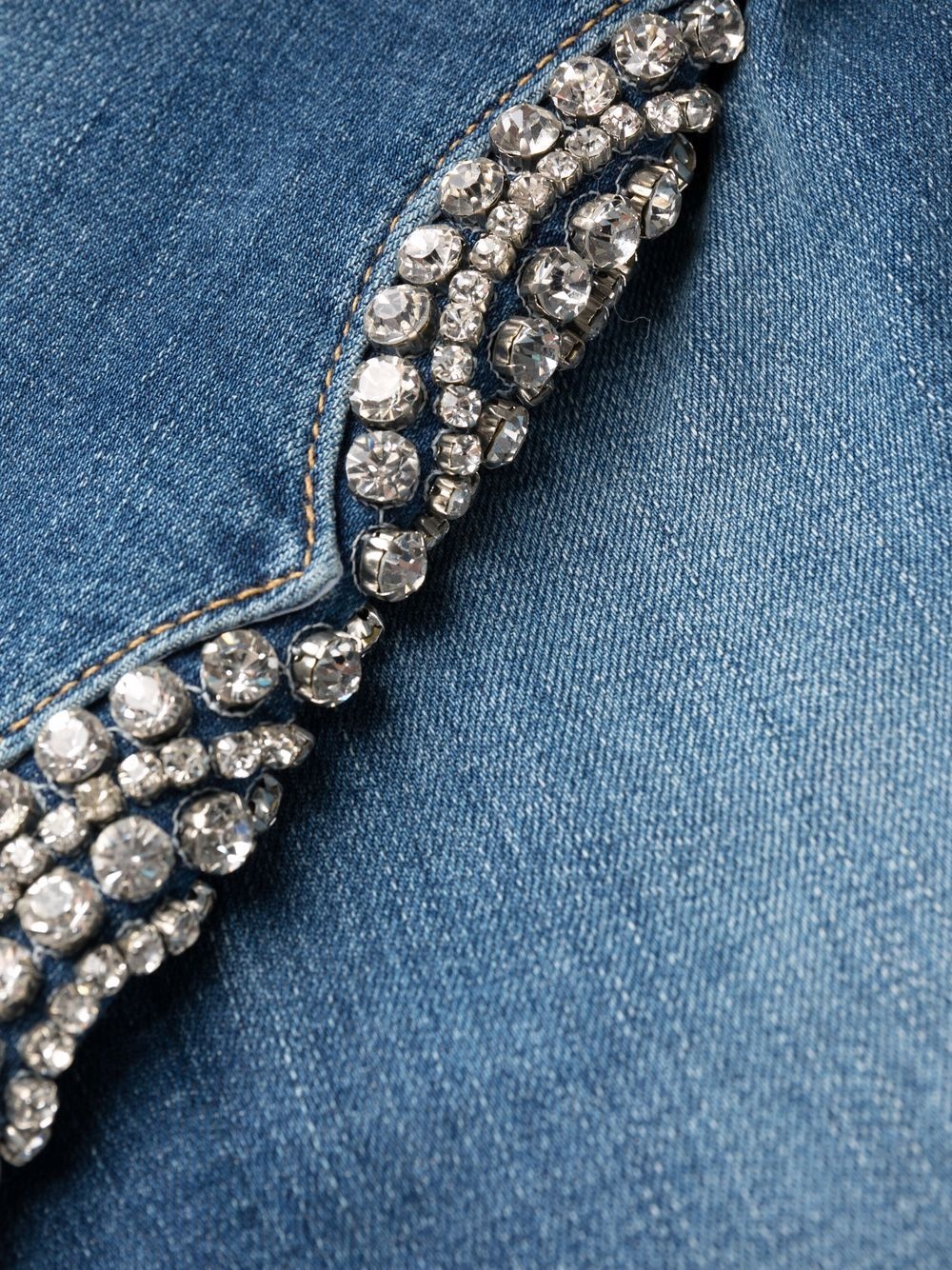 crystal-cable high-waist jeggings - 7