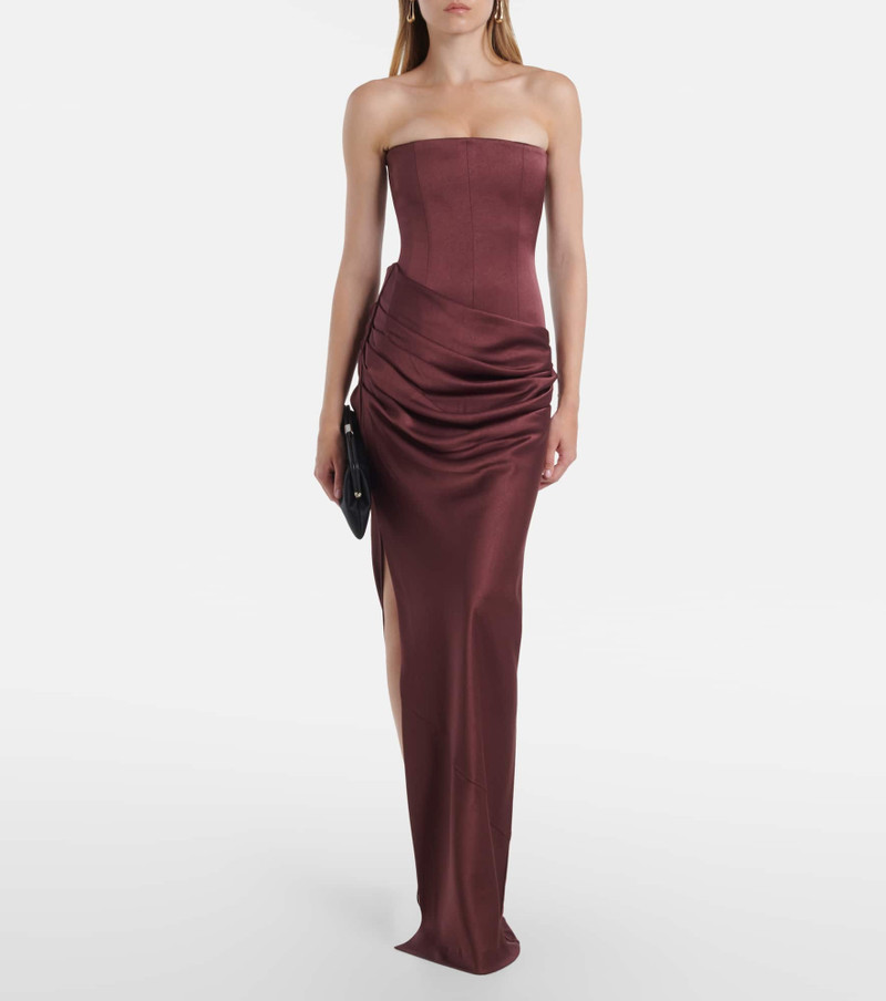 ALEX PERRY Draped crêpe satin corset gown outlook