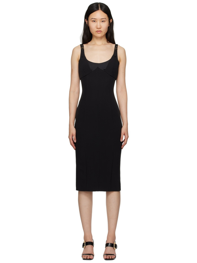 Black Paneled Midi Dress 1