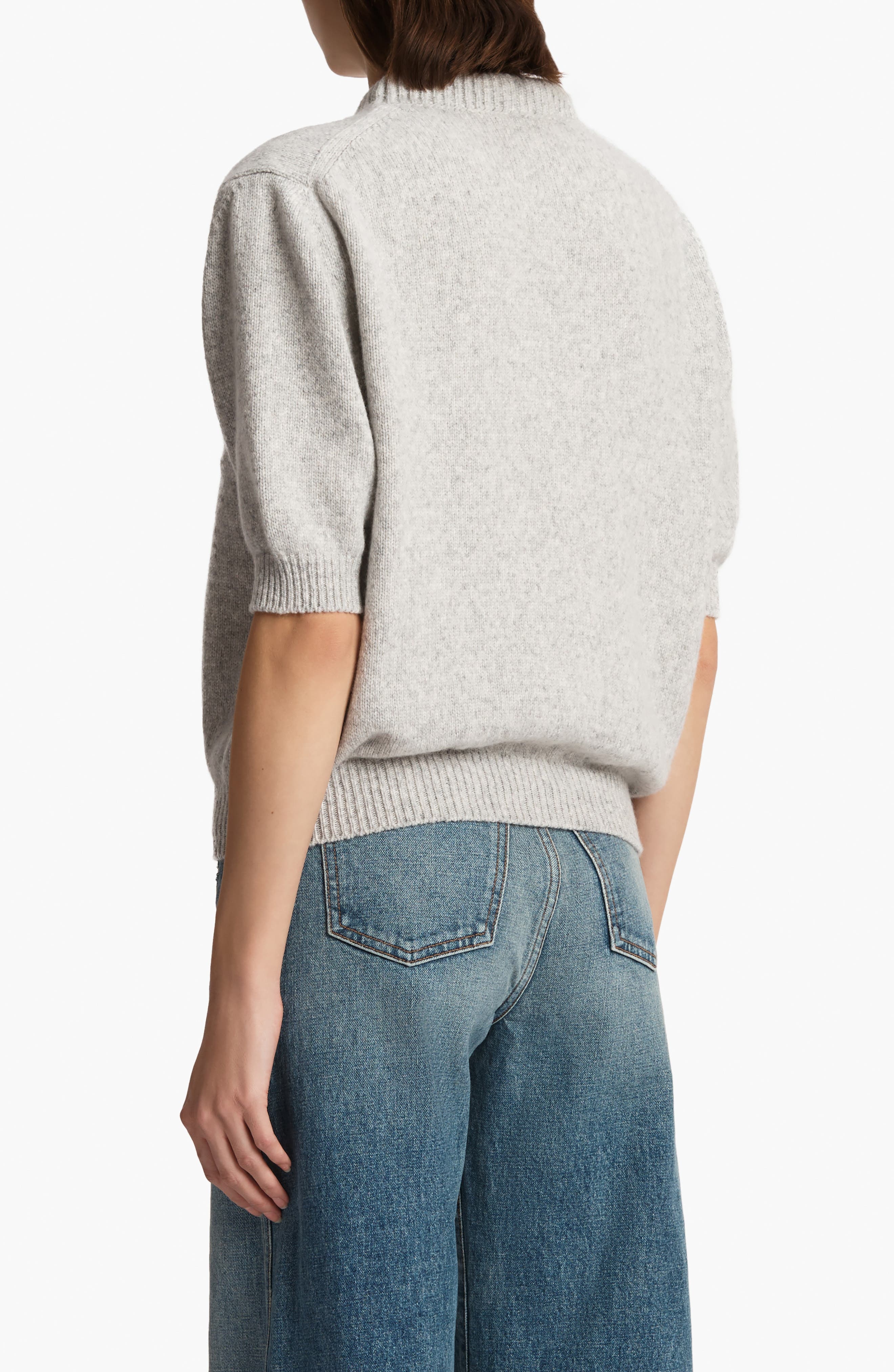 Khaite Davin Short Sleeve Cashmere Sweater in Dove at Nordstrom - 2