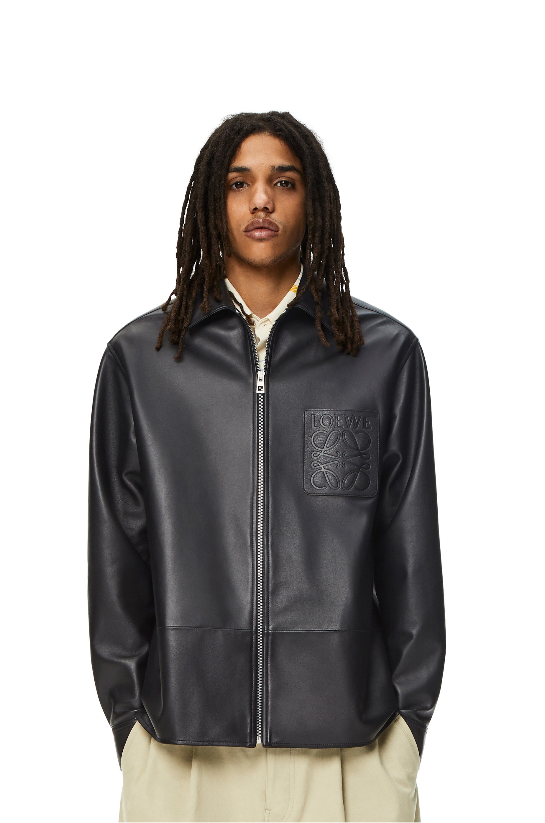 Zip overshirt in nappa - 3
