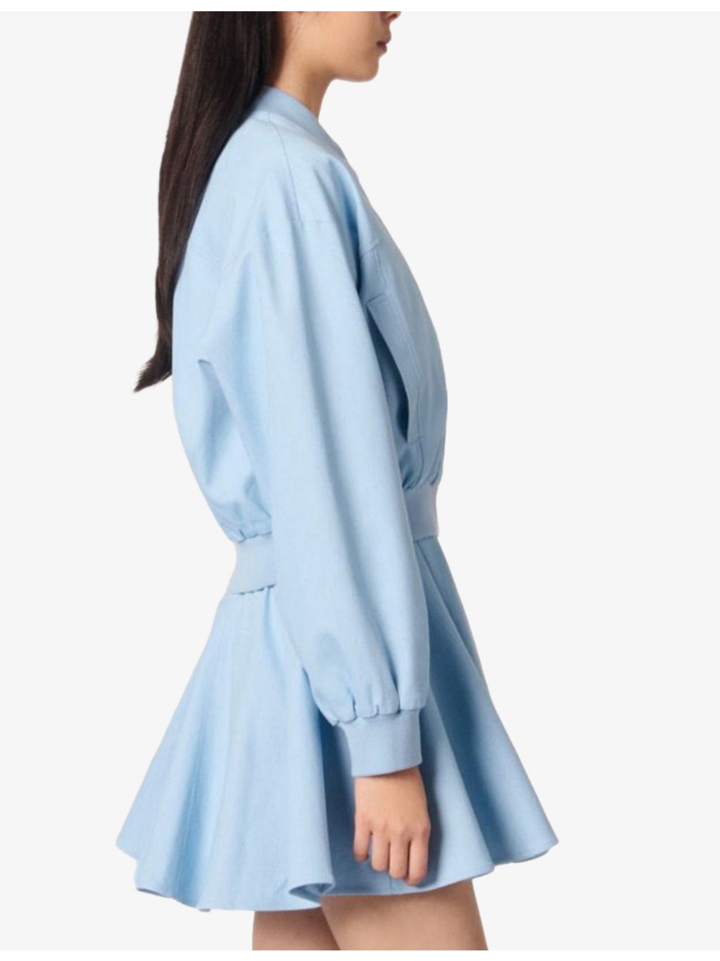 Cropped Relaxed-Fit Stretch-Denim Bomber Jacket - 3