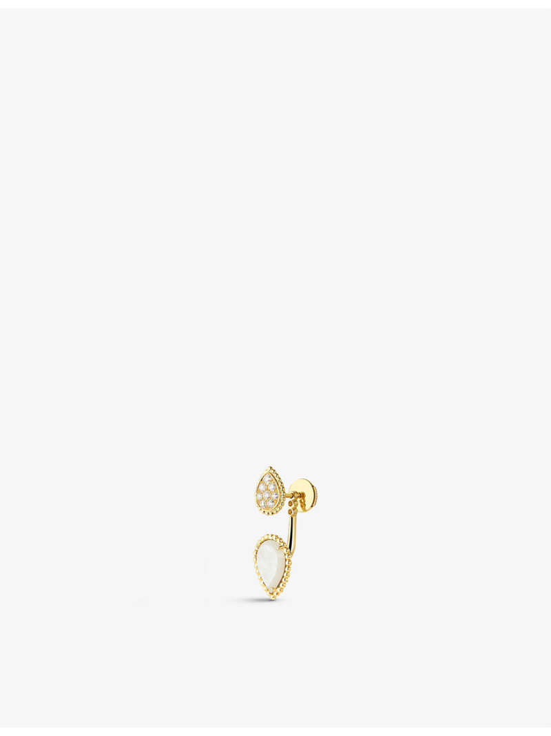 Boucheron Serpent Bohème 18ct yellow-gold, 0.16ct diamond and mother-of-pearl single earring outlook
