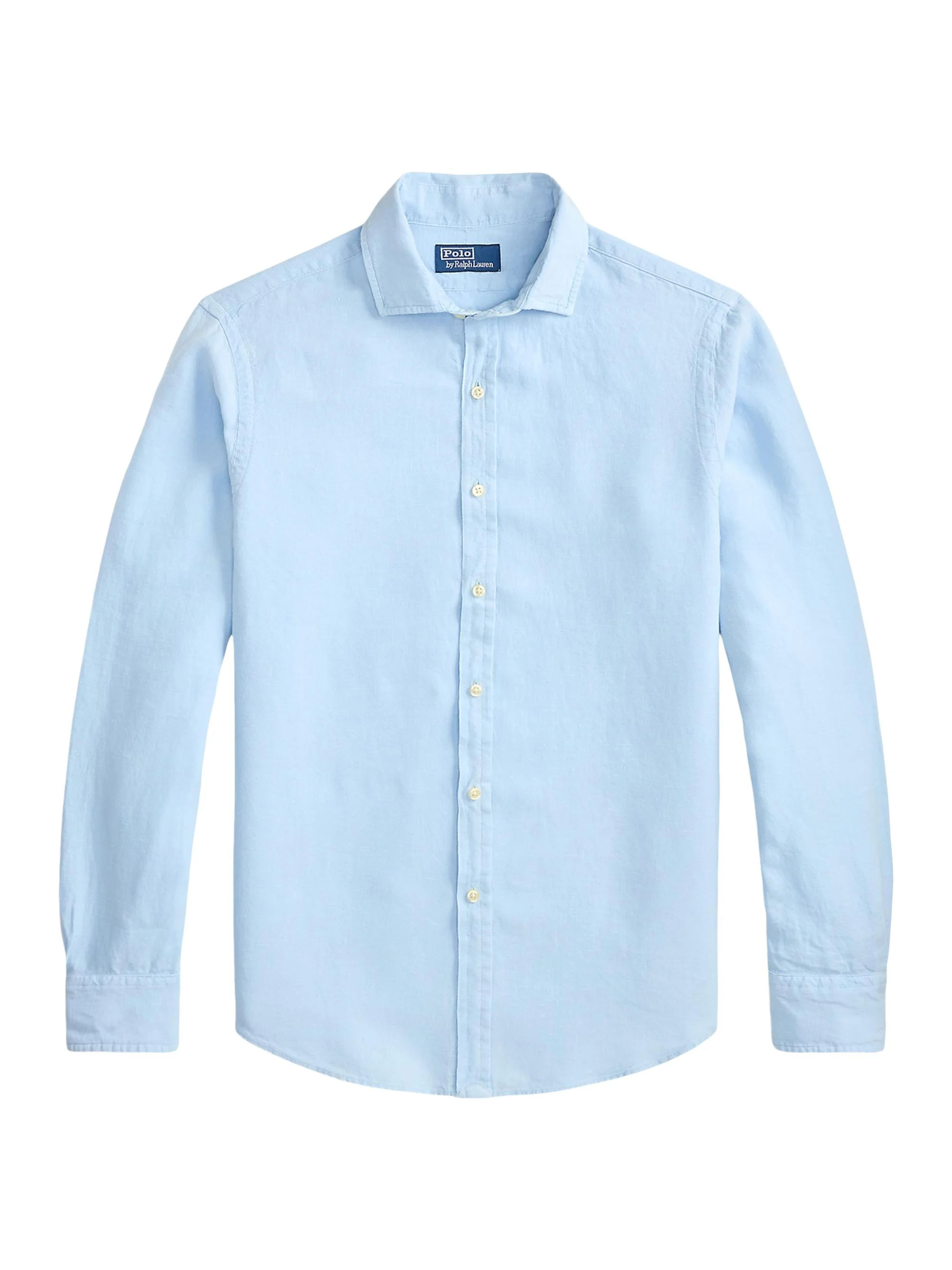 Men's Linen Button-Front Shirt - Office Blue - 1