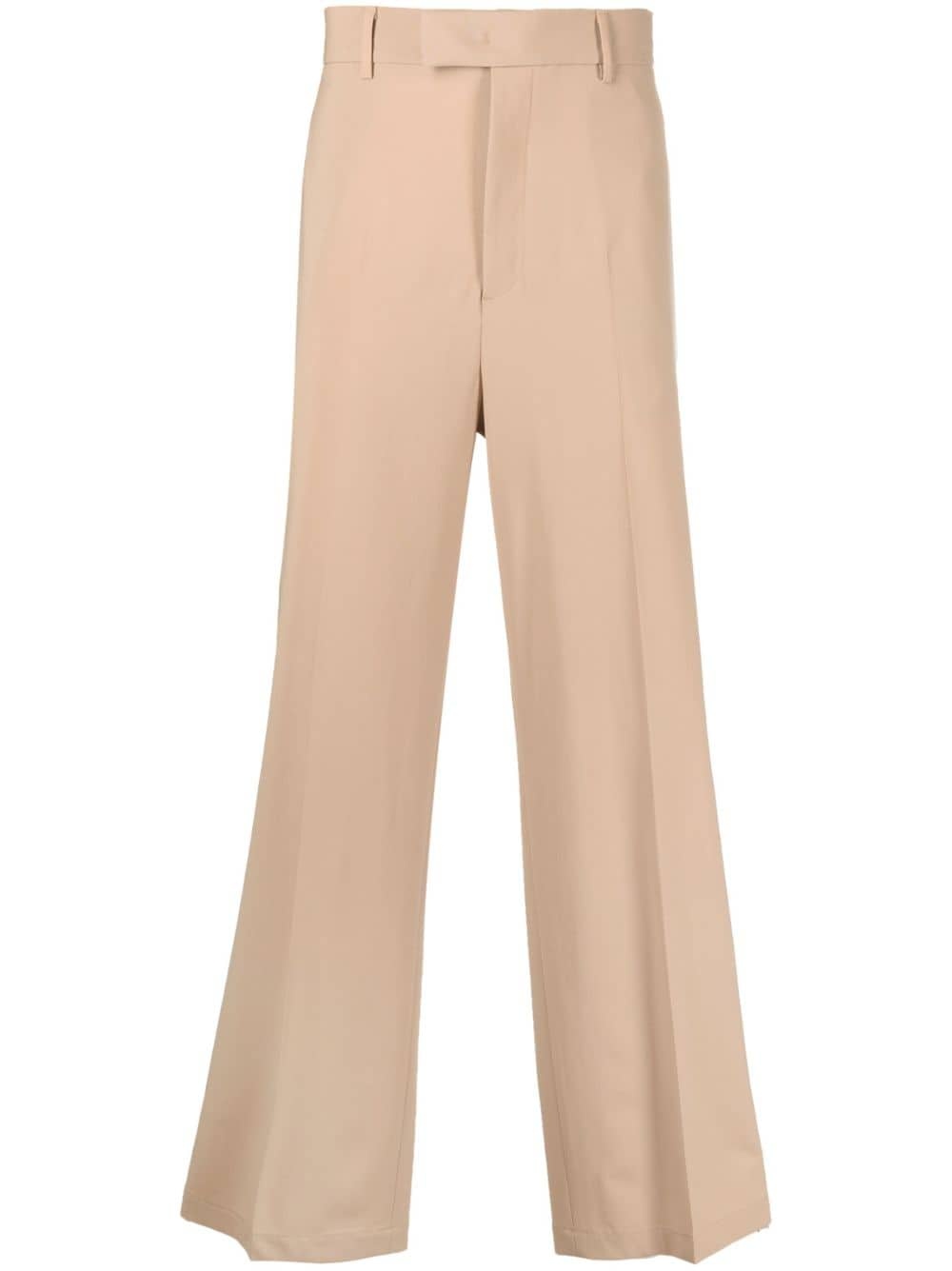 tailored wide-leg cotton trousers - 1