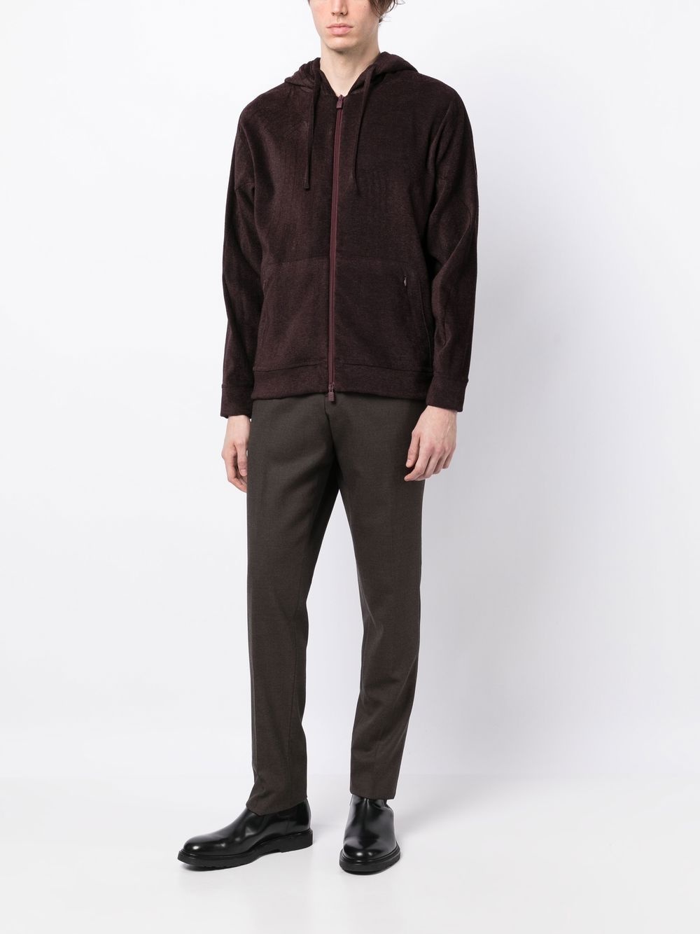 zip-up drawstring hoodie - 2