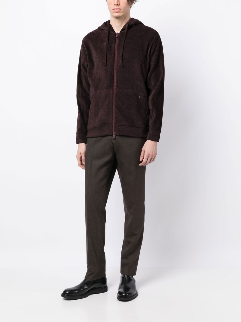 LARDINI zip-up drawstring hoodie outlook