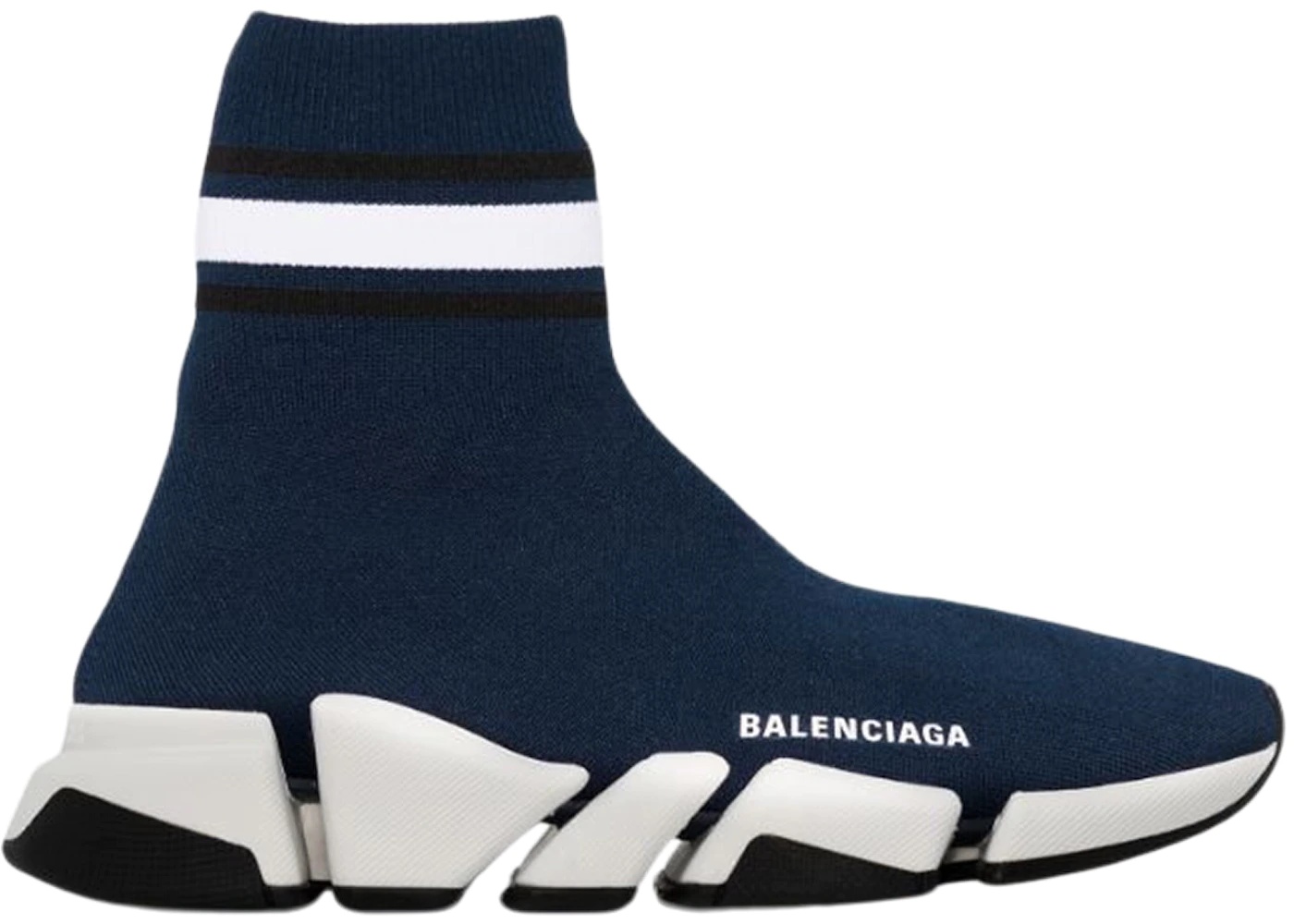 Balenciaga Speed 2.0 Striped Navy Blue Black White (W) - 1