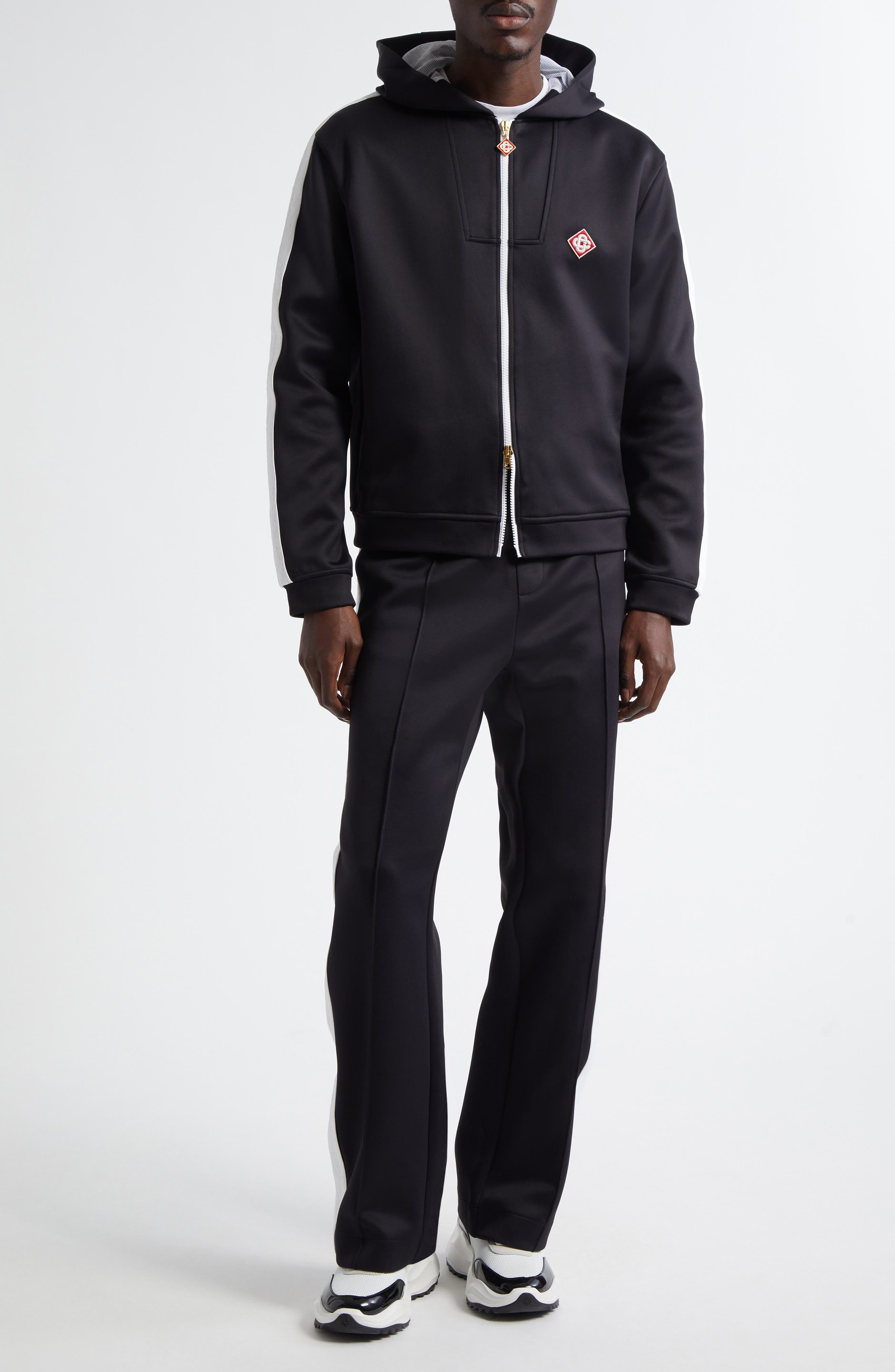 Casablanca Laurel Tape Scuba Jersey Track Pants in Black at Nordstrom - 2
