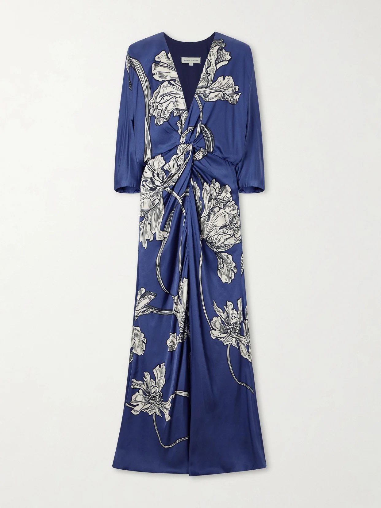 Olanna Printed Gathered Cotton Maxi Dress - 1