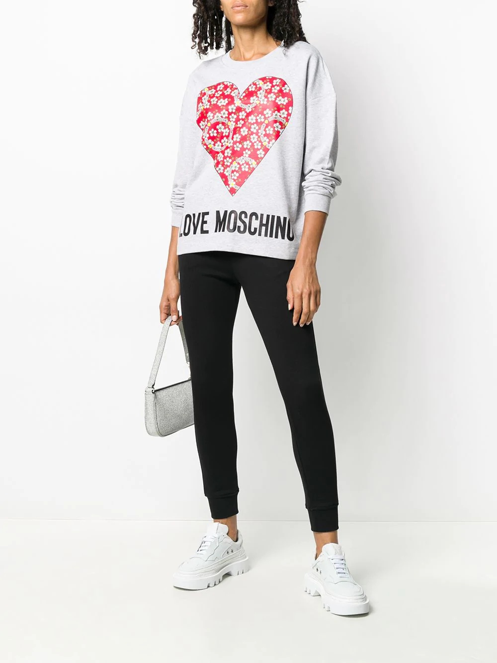 logo heart print sweatshirt - 2