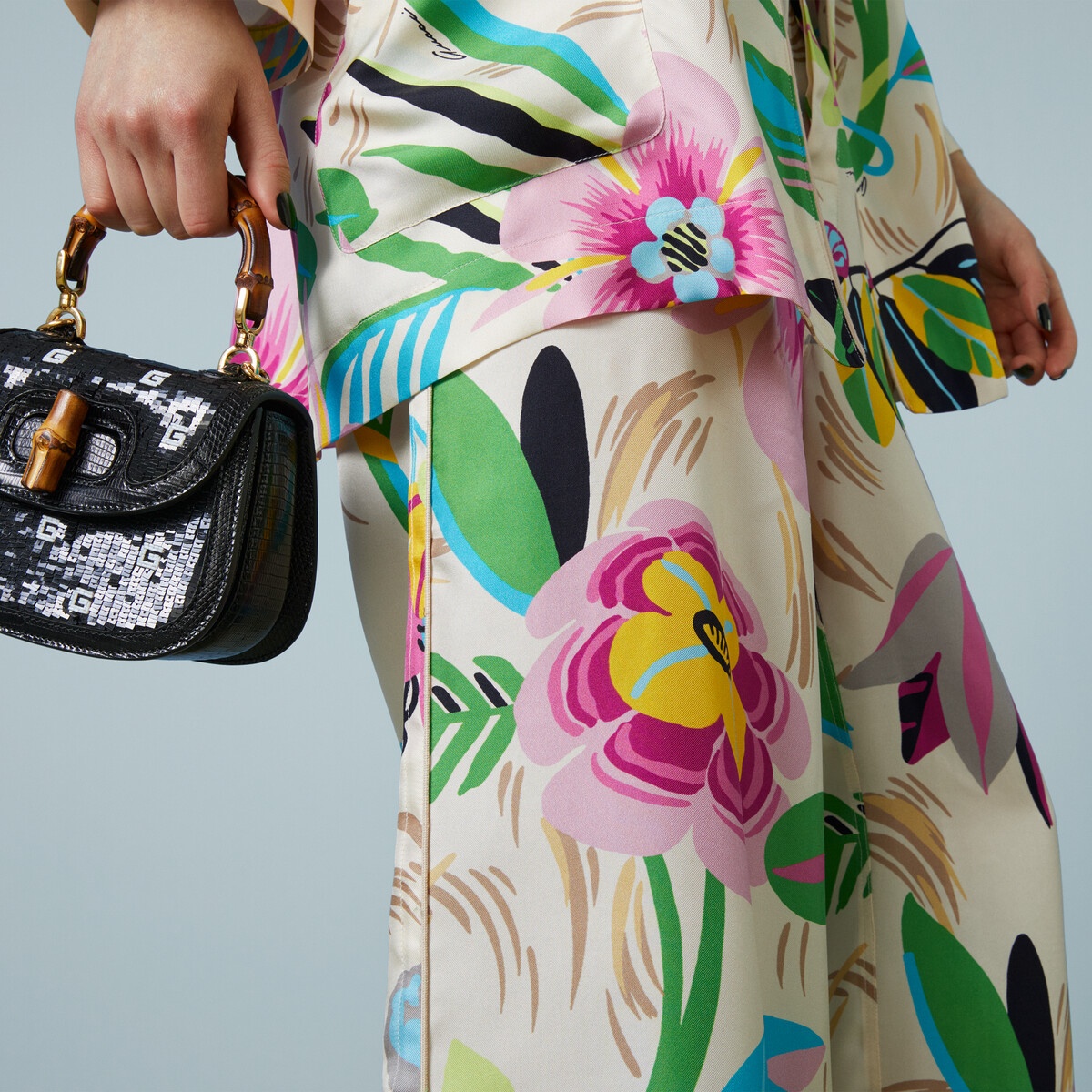 Floral print silk pant - 3