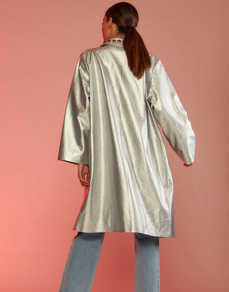 Vegan Studded Leather Coat 4