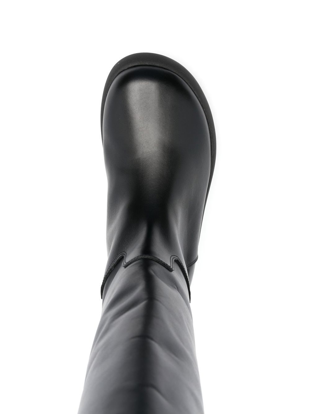 platform-sole leather boots - 8
