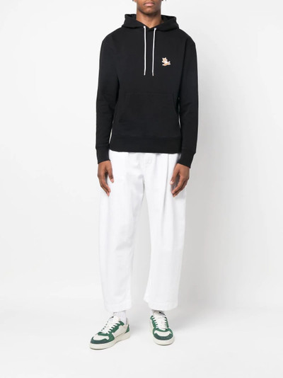 Maison Kitsuné fox-embroidered cotton hoodie outlook