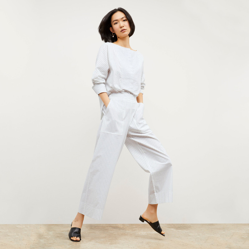 Madelyn Pull-On Pant - Poplin Stripe 6