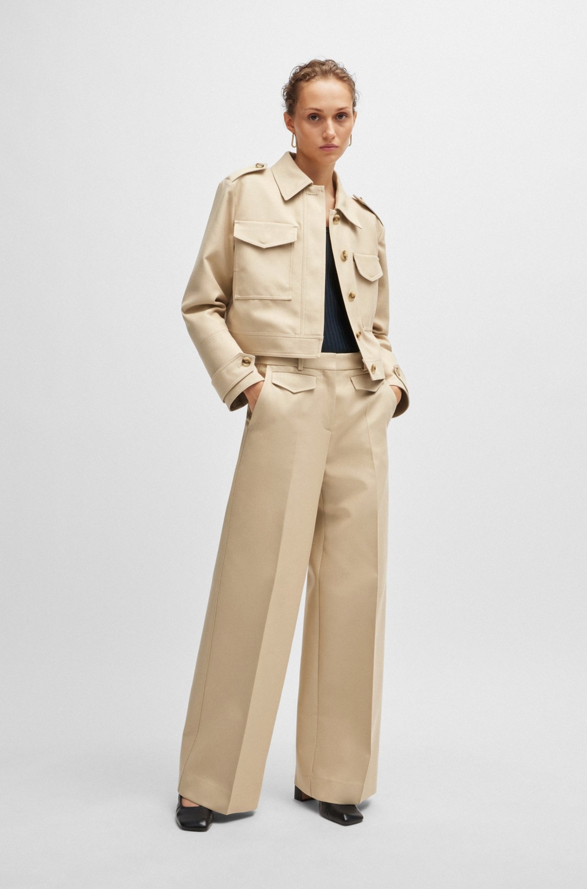 RELAXED-FIT TROUSERS IN A COTTON BLEND - 3