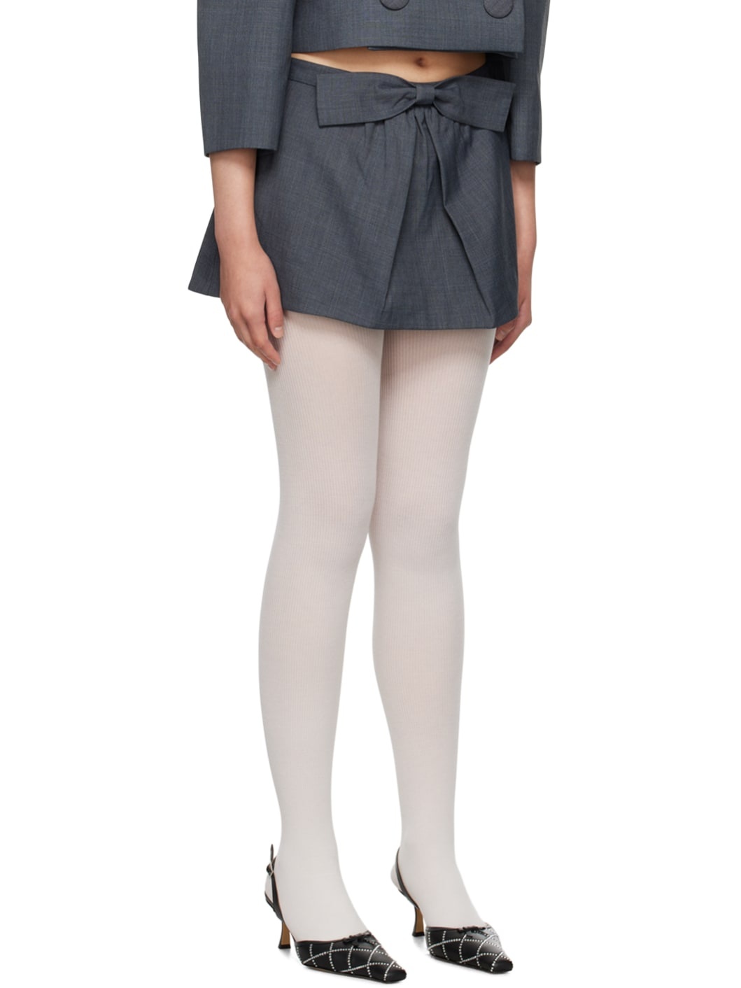 Gray Bow Miniskirt - 2
