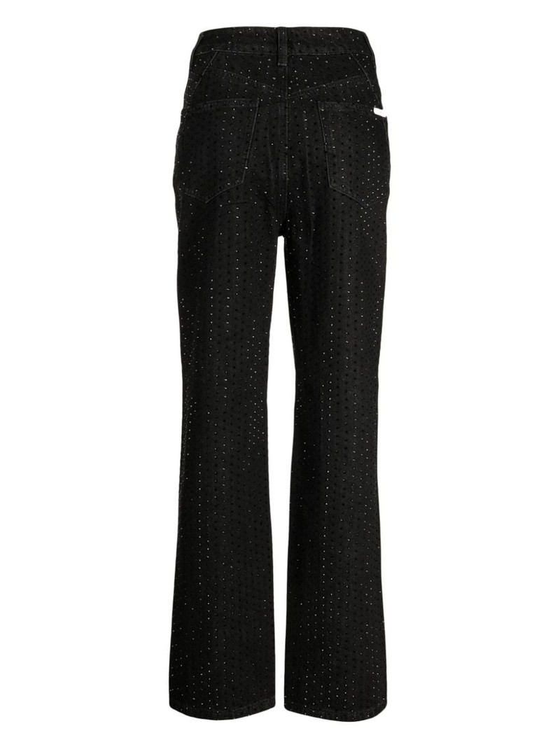 self-portrait mid-rise embellished flared jeans outlook