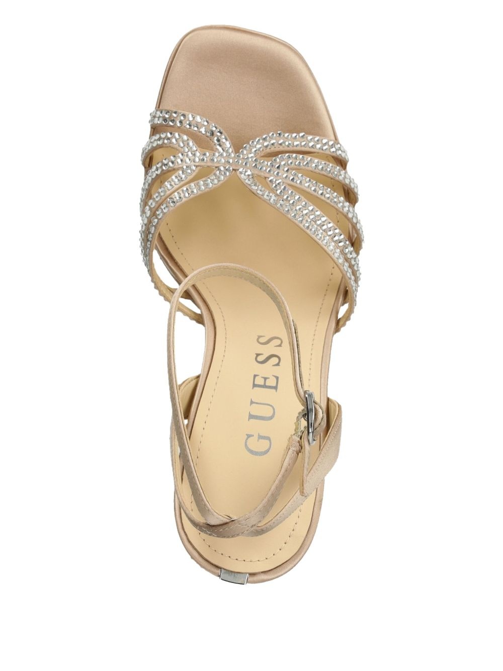 135mm rhinestone-satin sandals - 4