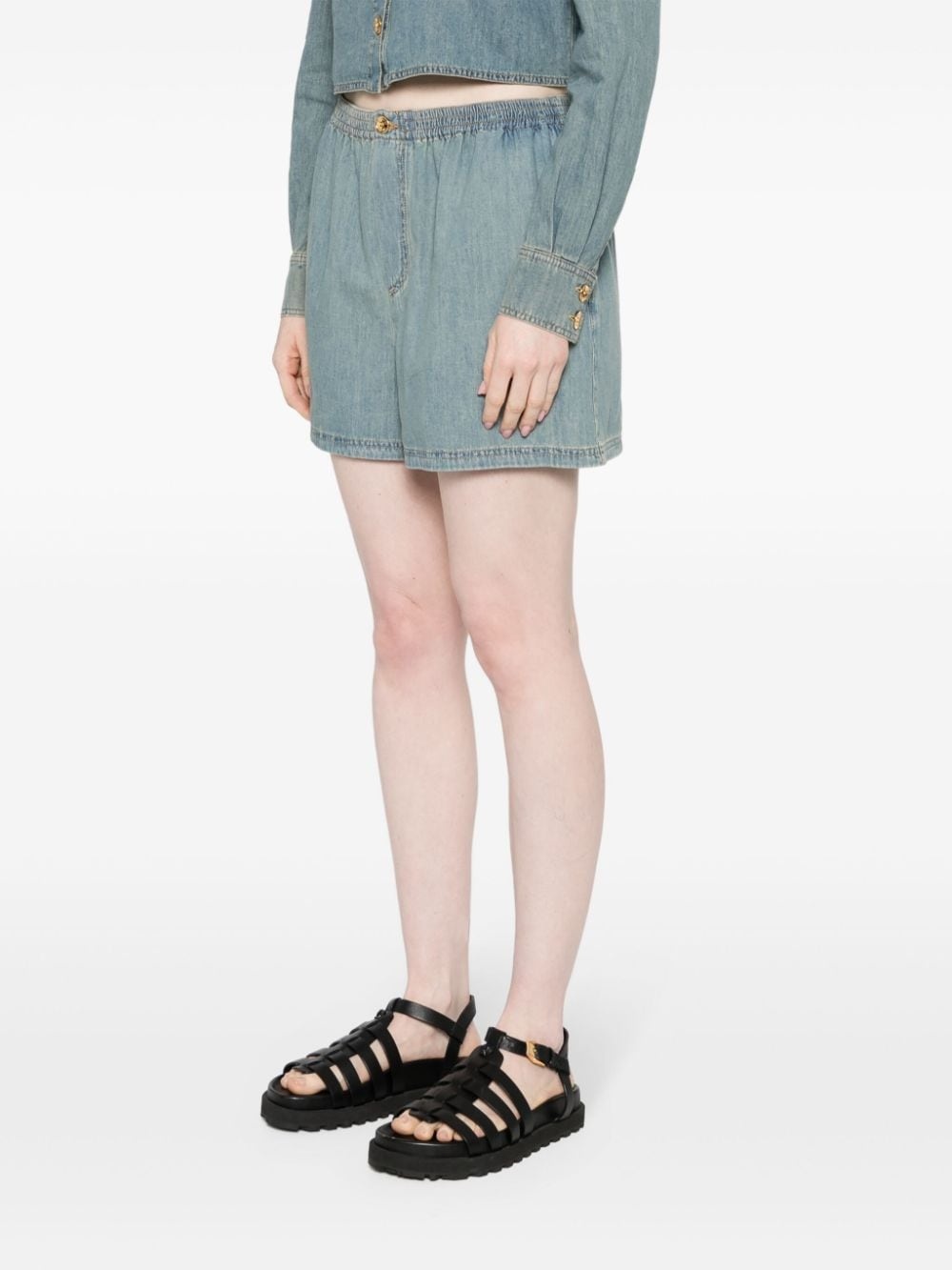 faded-denim shorts - 3