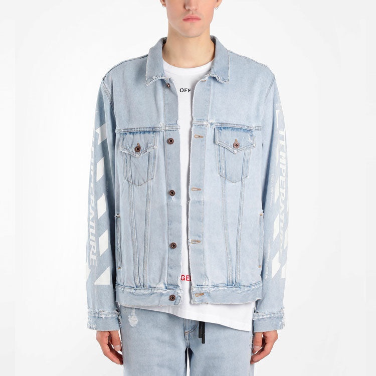 Off-White Classic Printing Jacket Denim Ordinary Version Blue OMYE001G20DEN0017101 - 3
