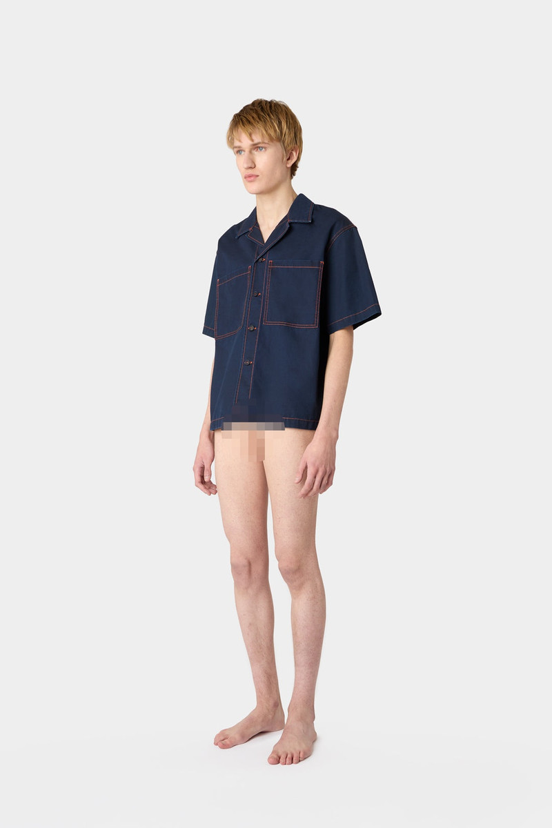 POCKET SHORTSLEEVE SHIRT / mid-washed denim 4