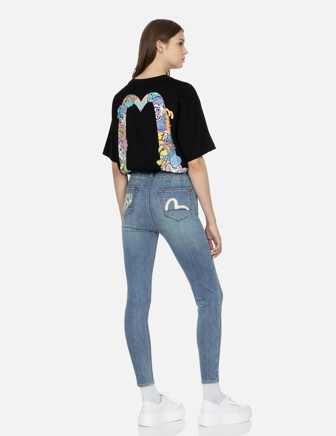 LOGO AND SEAGULL EMBROIDERY SKINNY JEANS - 3