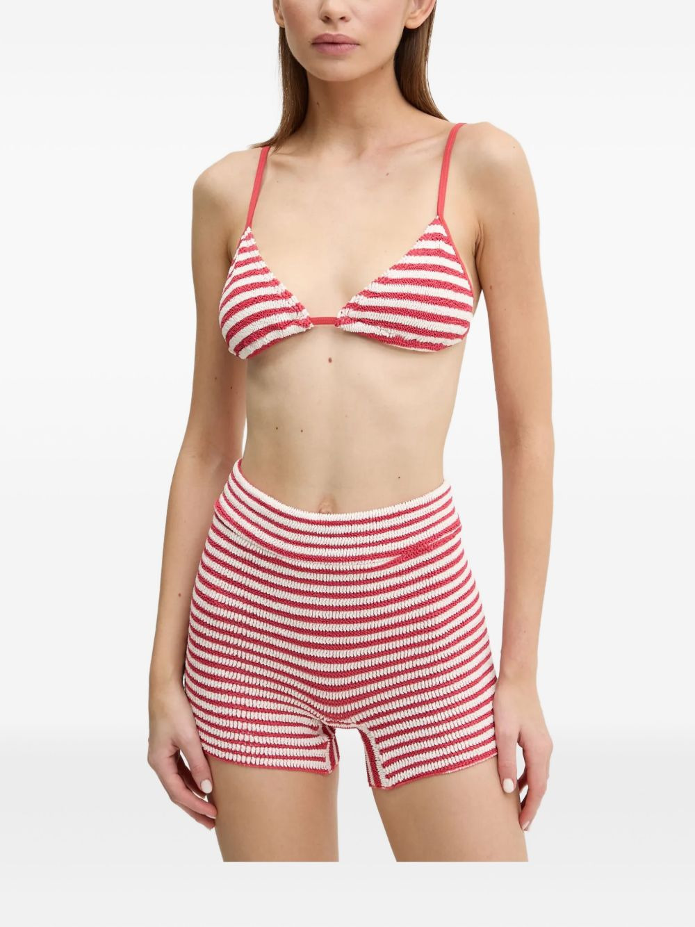 striped high-waisted bikini bottoms - 2