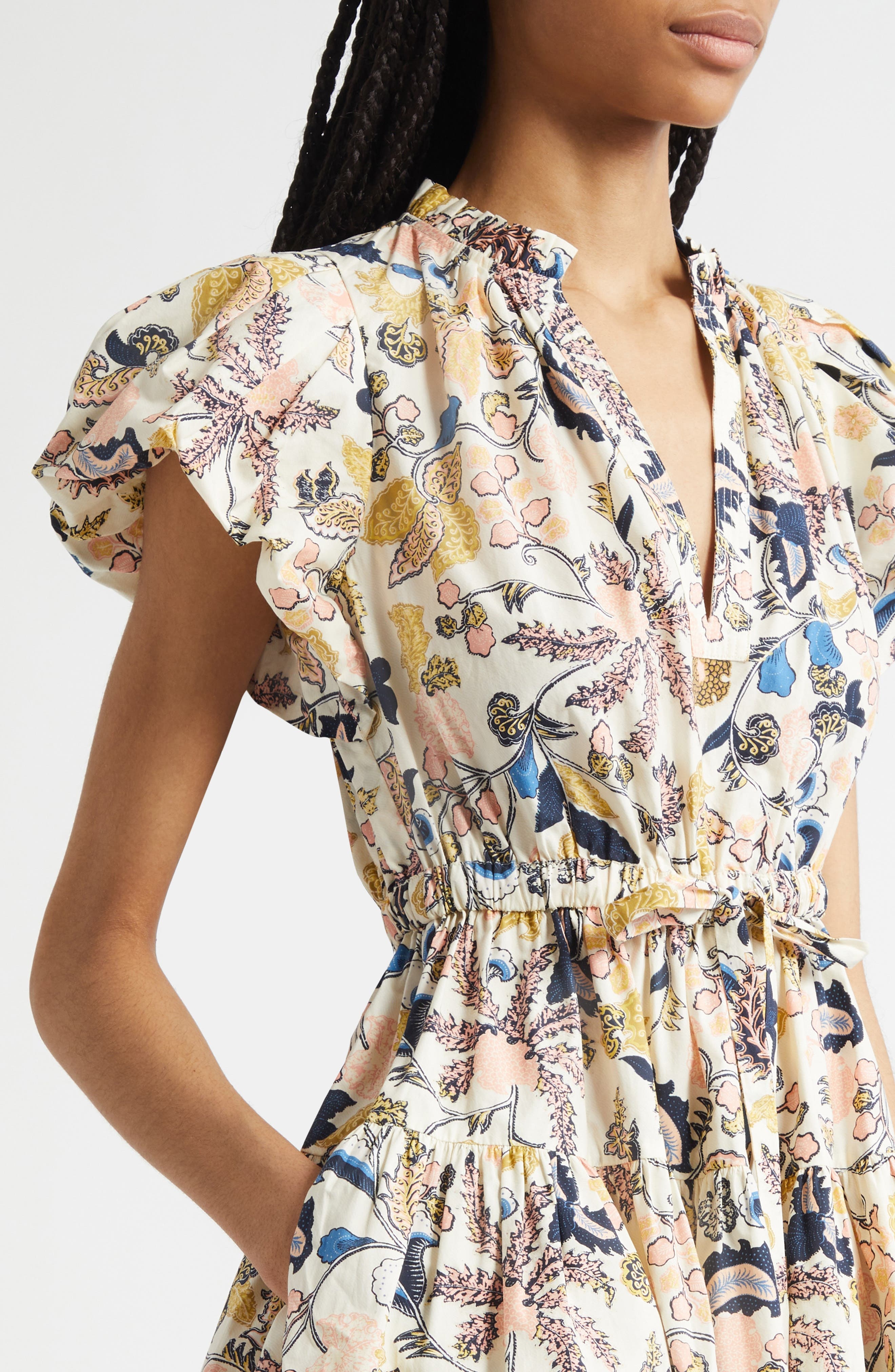 Ulla Johnson Izel Floral Print Minidress in Magnolia Multi at Nordstrom - 4