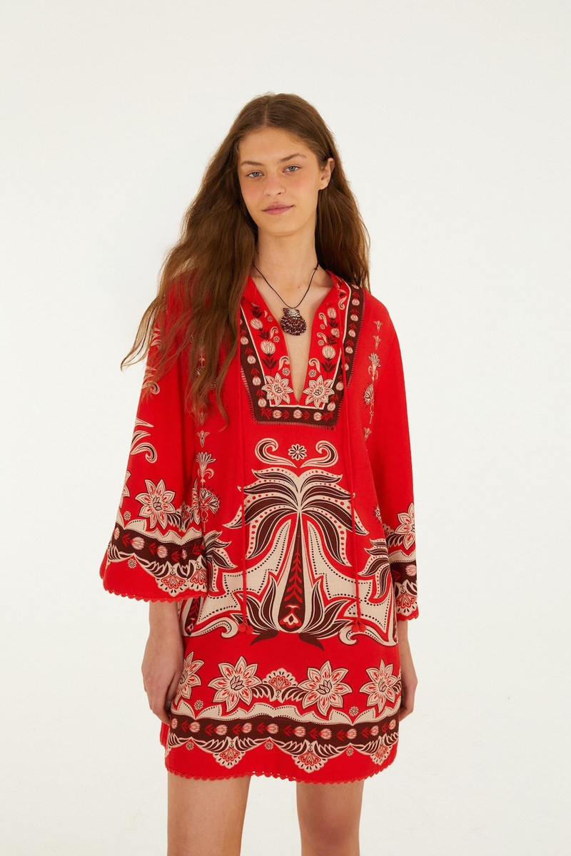 Red Ainika Garden Front Ties Mini Dress 1