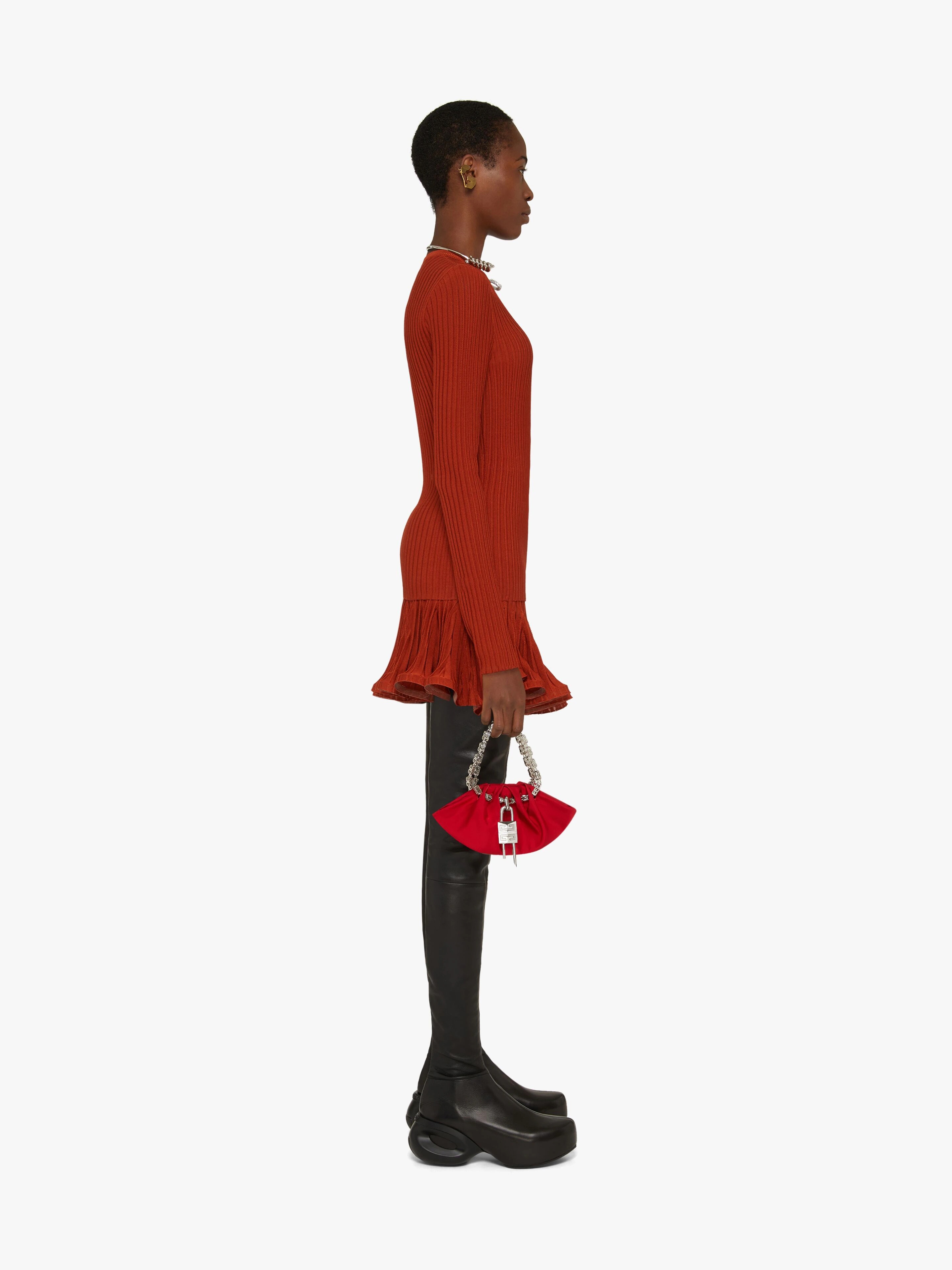 MINI SKIRT IN KNIT WITH PLEATS - 3