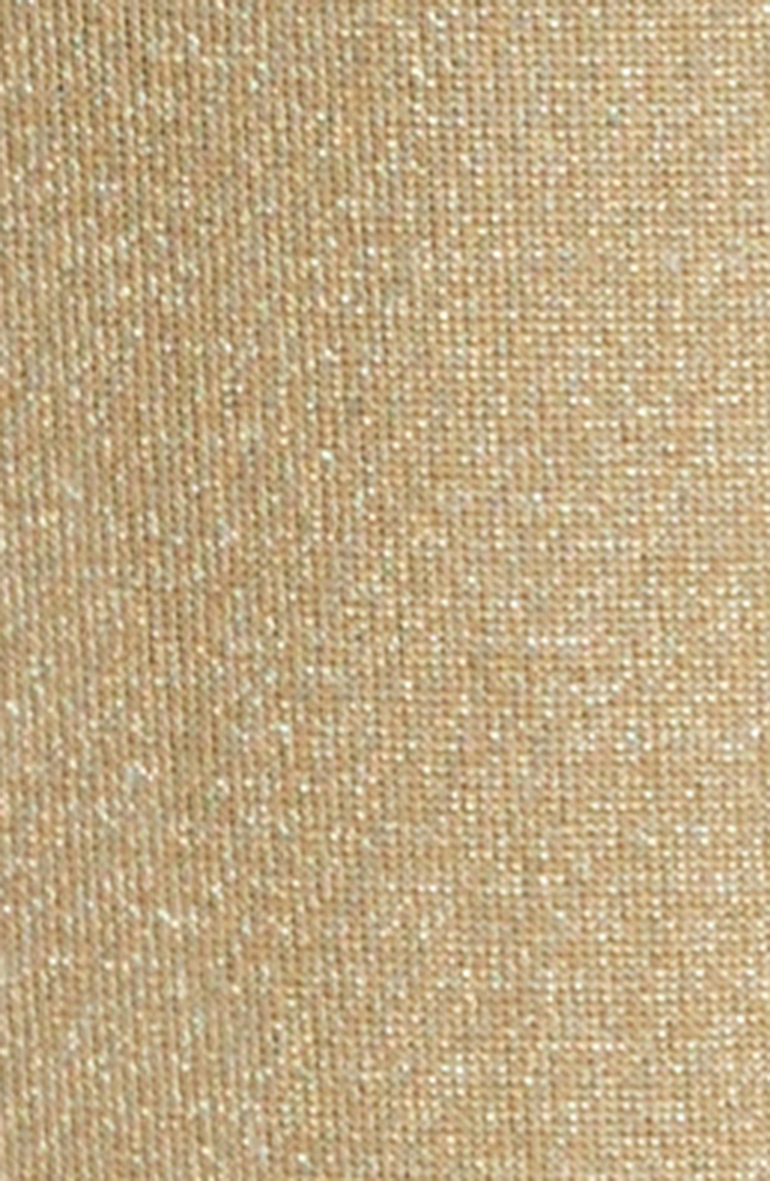 Oscar de la Renta Draped Long Sleeve Metallic Jersey Gown in Gold at Nordstrom - 6