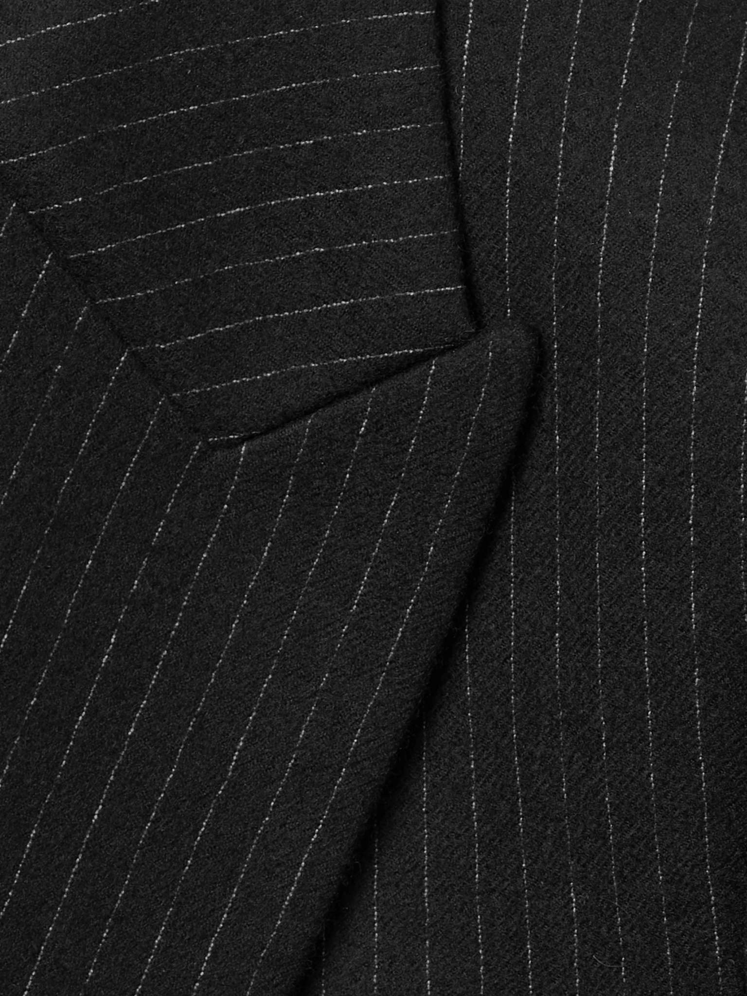 Double-Breasted Pinstriped Wool and Cotton-Blend Flannel Blazer - 3