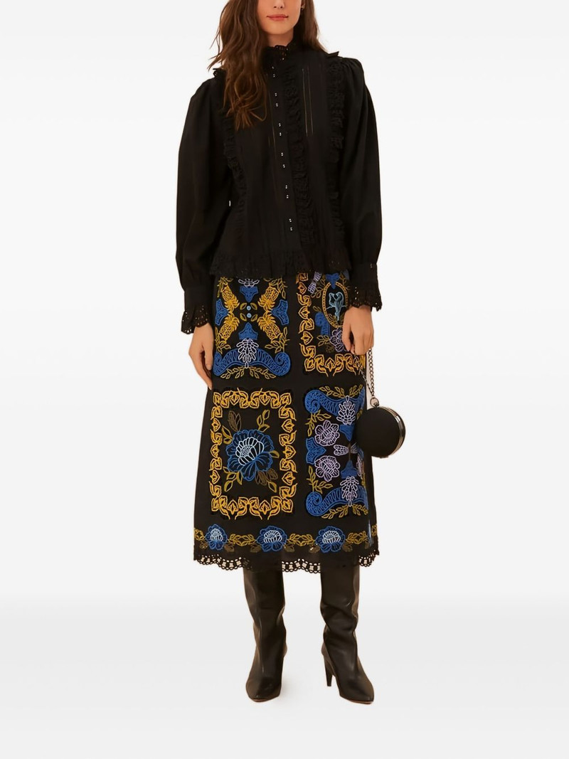 FARM RIO cotton laced shirt outlook